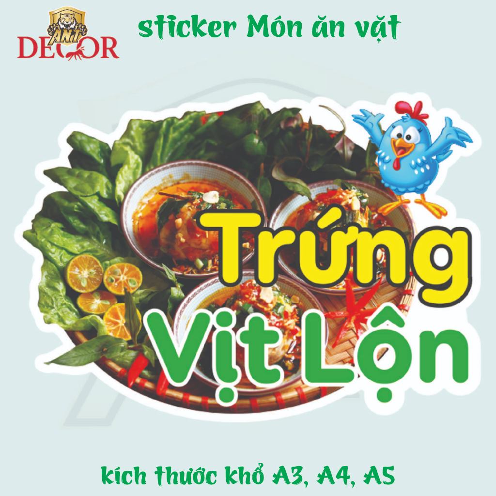 🥚 DECAL TRỨNG VỊT LỘN – TEM DÁN BẮT MẮT CHO MÓN ĂN VẶT QUEN MÀ HOT 🔥
