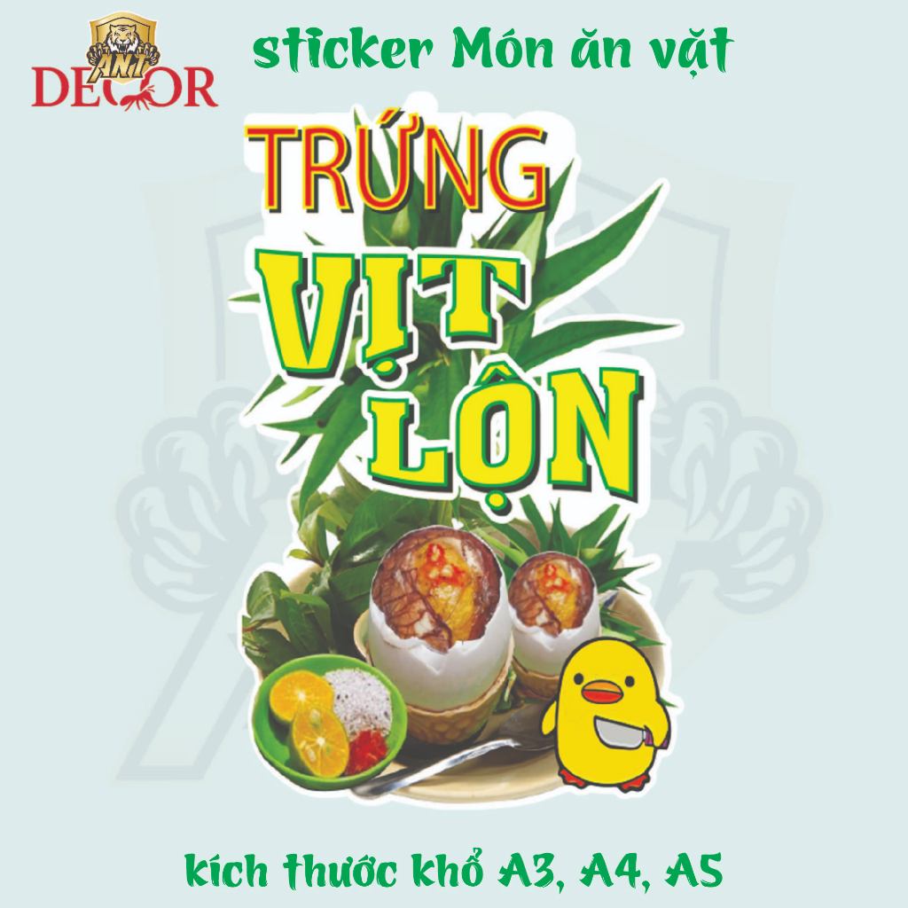 🥚 DECAL TRỨNG VỊT LỘN – TEM DÁN BẮT MẮT CHO MÓN ĂN VẶT QUEN MÀ HOT 🔥