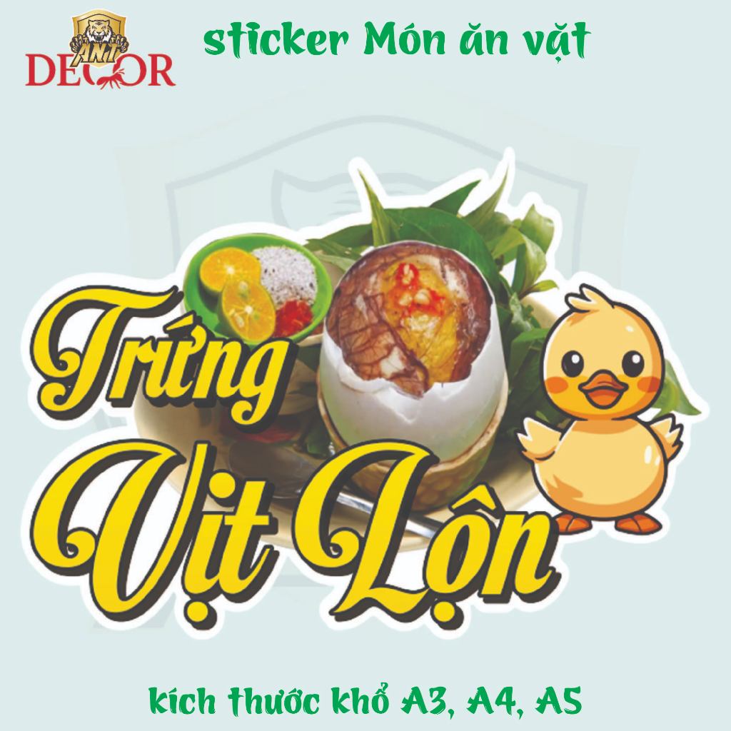 🥚 DECAL TRỨNG VỊT LỘN – TEM DÁN BẮT MẮT CHO MÓN ĂN VẶT QUEN MÀ HOT 🔥
