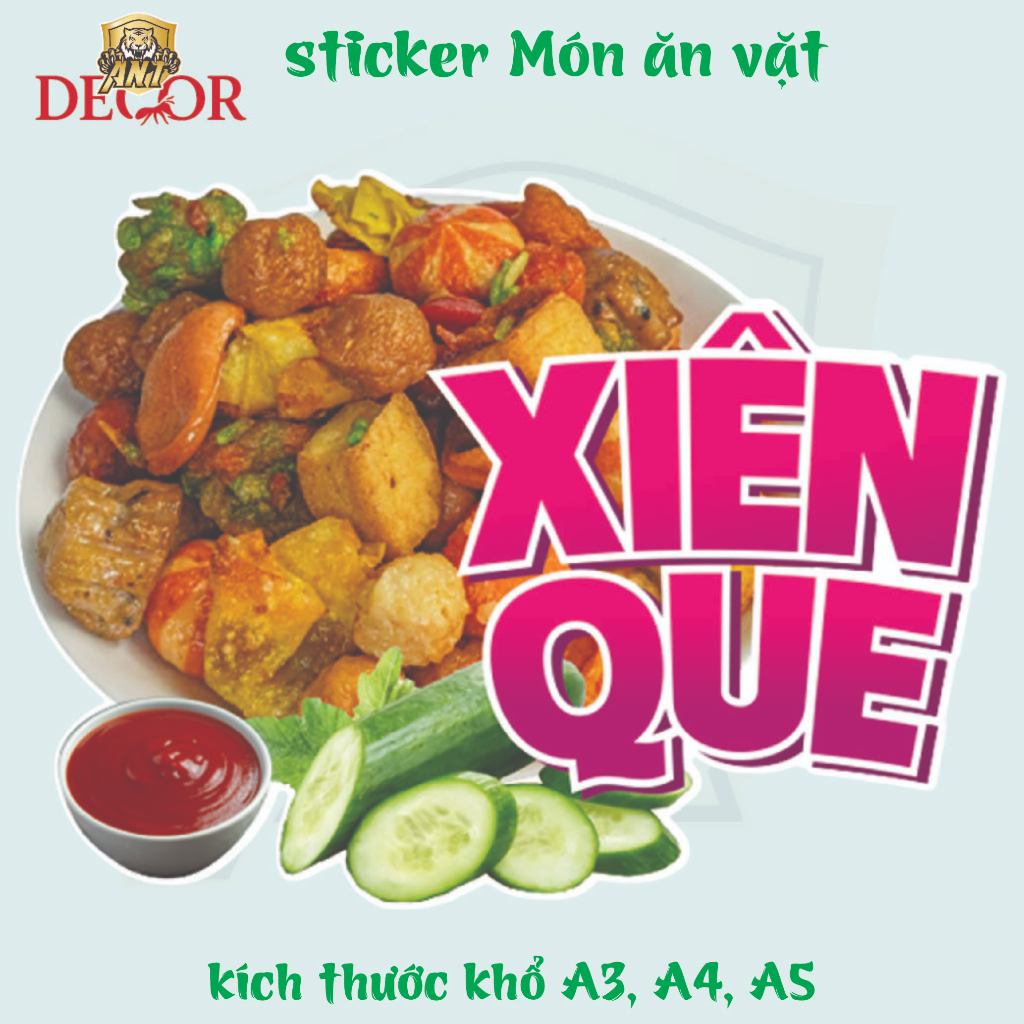 🍢 DECAL XIÊN QUE – TEM DÁN SIÊU HẤP DẪN CHO MÓN ĂN VẶT PHỔ BIẾN NHẤT HIỆN NAY 🔥