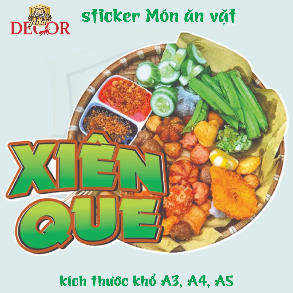 🍢 DECAL XIÊN QUE – TEM DÁN SIÊU HẤP DẪN CHO MÓN ĂN VẶT PHỔ BIẾN NHẤT HIỆN NAY 🔥
