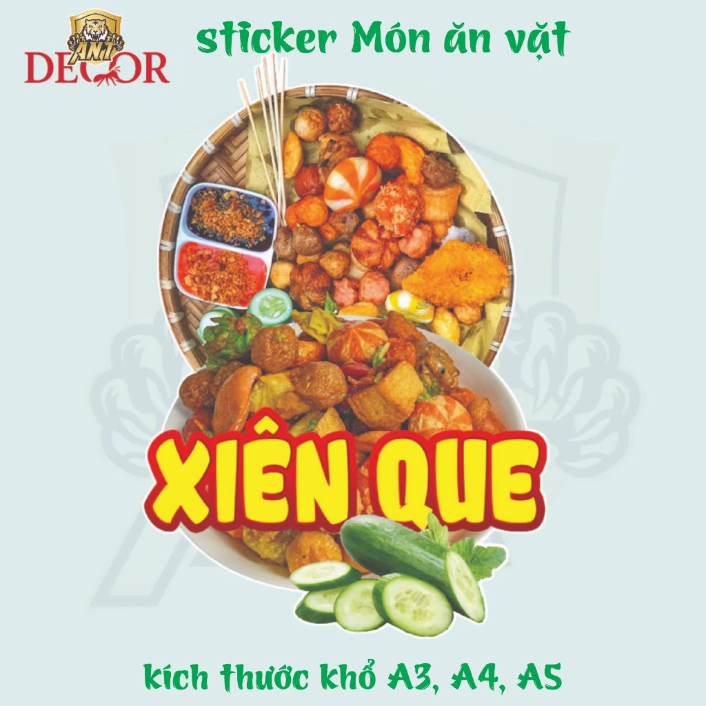 🍢 DECAL XIÊN QUE – TEM DÁN SIÊU HẤP DẪN CHO MÓN ĂN VẶT PHỔ BIẾN NHẤT HIỆN NAY 🔥