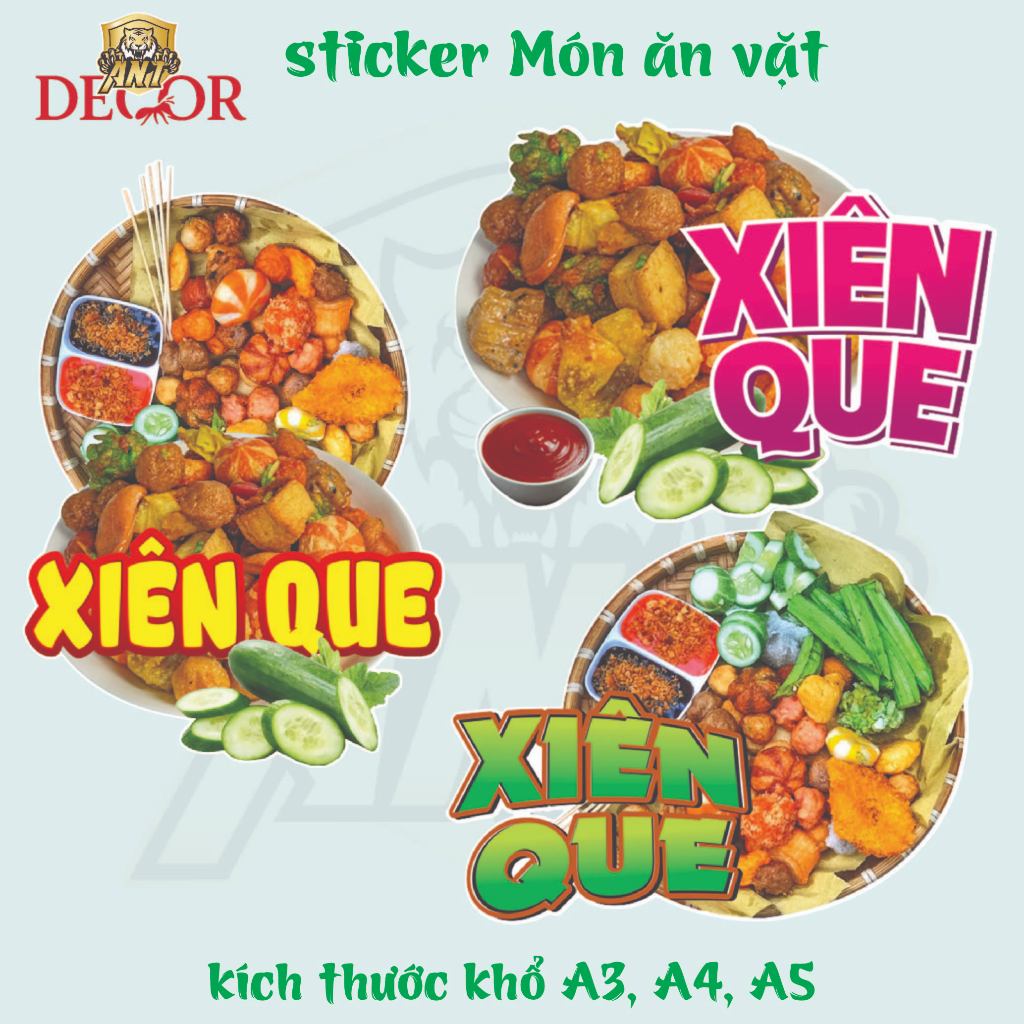 🍢 DECAL XIÊN QUE – TEM DÁN SIÊU HẤP DẪN CHO MÓN ĂN VẶT PHỔ BIẾN NHẤT HIỆN NAY 🔥