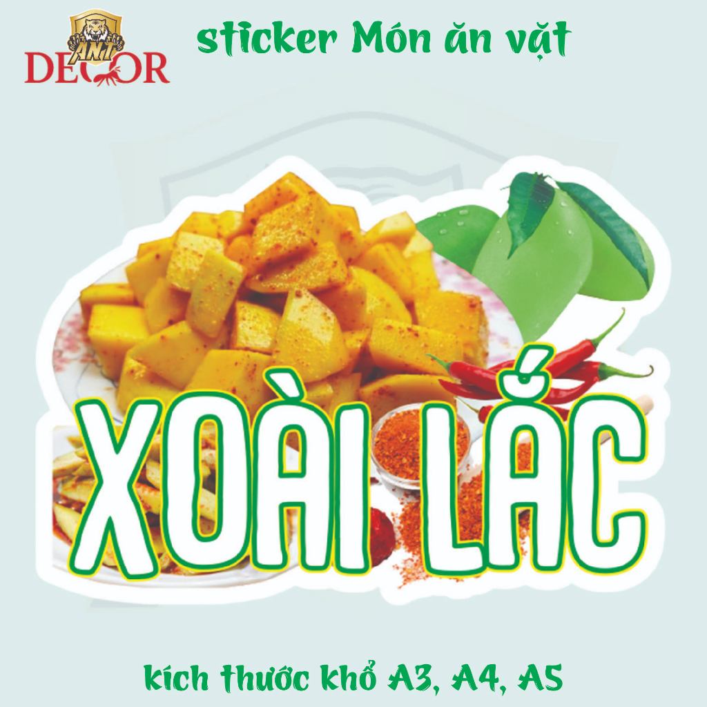 🥭 DECAL XOÀI LẮC – TEM DÁN SIÊU HOT CHO MÓN TRÁI CÂY CHUA CAY ĐẬM VỊ ĐƯỜNG PHỐ 🔥