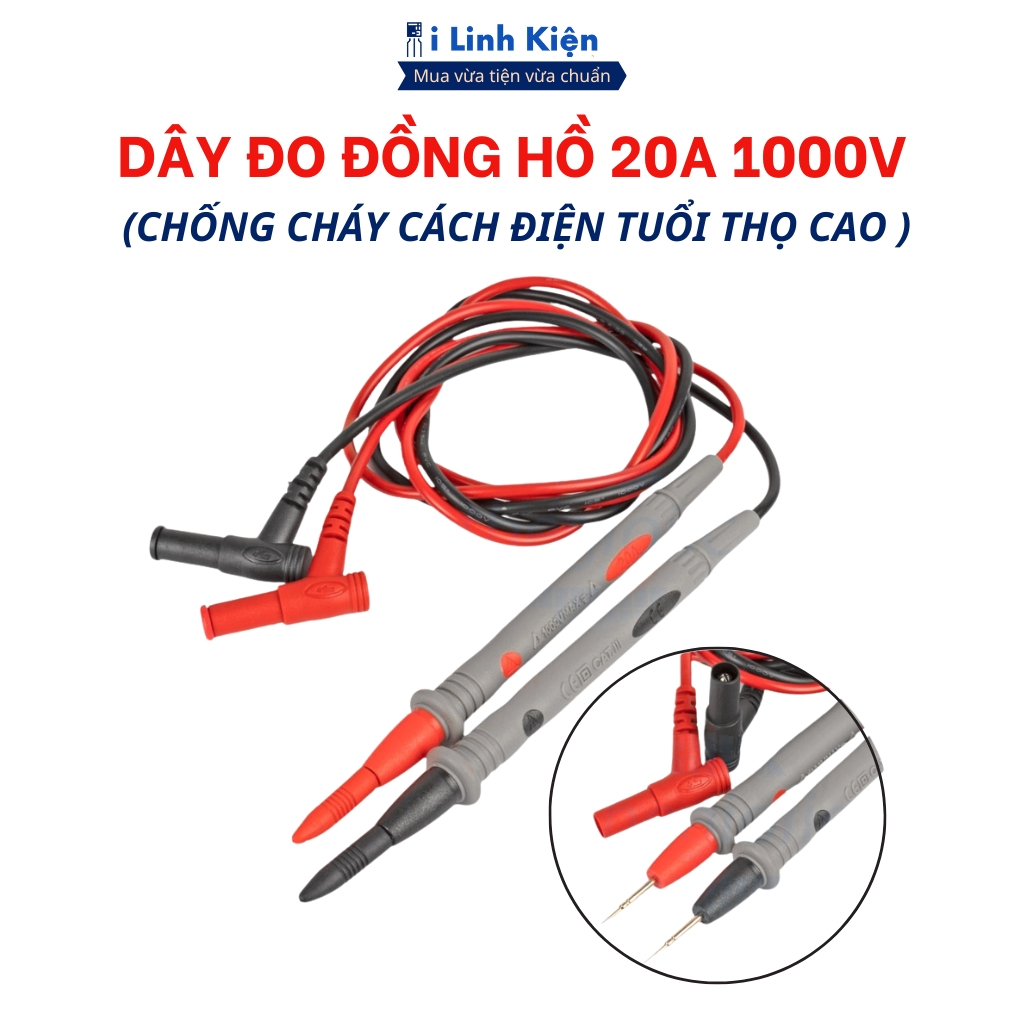 Dây đo đồng hồ vạn năng 1000V 20a chất lượng cao ilinhkien.