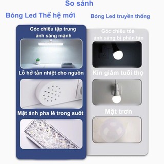 Bóng đèn LED siêu sáng pha lê 3 màu 28W dài 60mm,  chuôi xoáy vặn E27