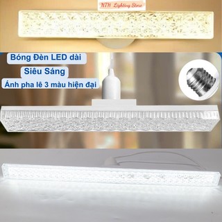 Bóng đèn LED siêu sáng pha lê 3 màu 28W dài 60mm,  chuôi xoáy vặn E27