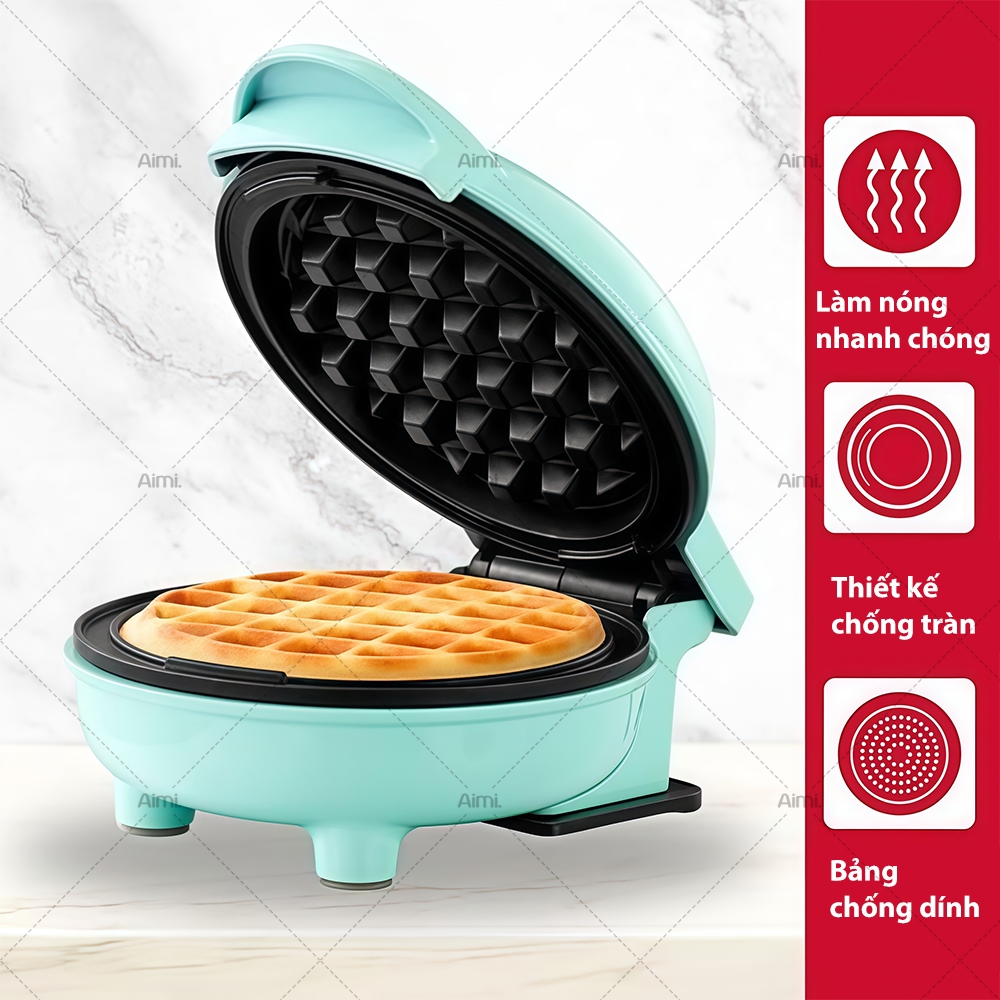 Máy Nướng Bánh Màu Xanh Lá Cây, Máy Làm Bánh Tổ Ong 💝 Freeship 💝 Máy Nướng Bánh Quế Nhỏ Nhắn