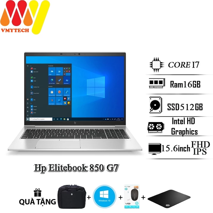 Laptop Hp Elitebook 850 G7, Core i7 10610U, Ram 16GB, SSD 512, màn hình 15.6inch Full HD IPS