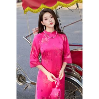 Áo dài cách tân cổ 3 phân tà ngắn AD194