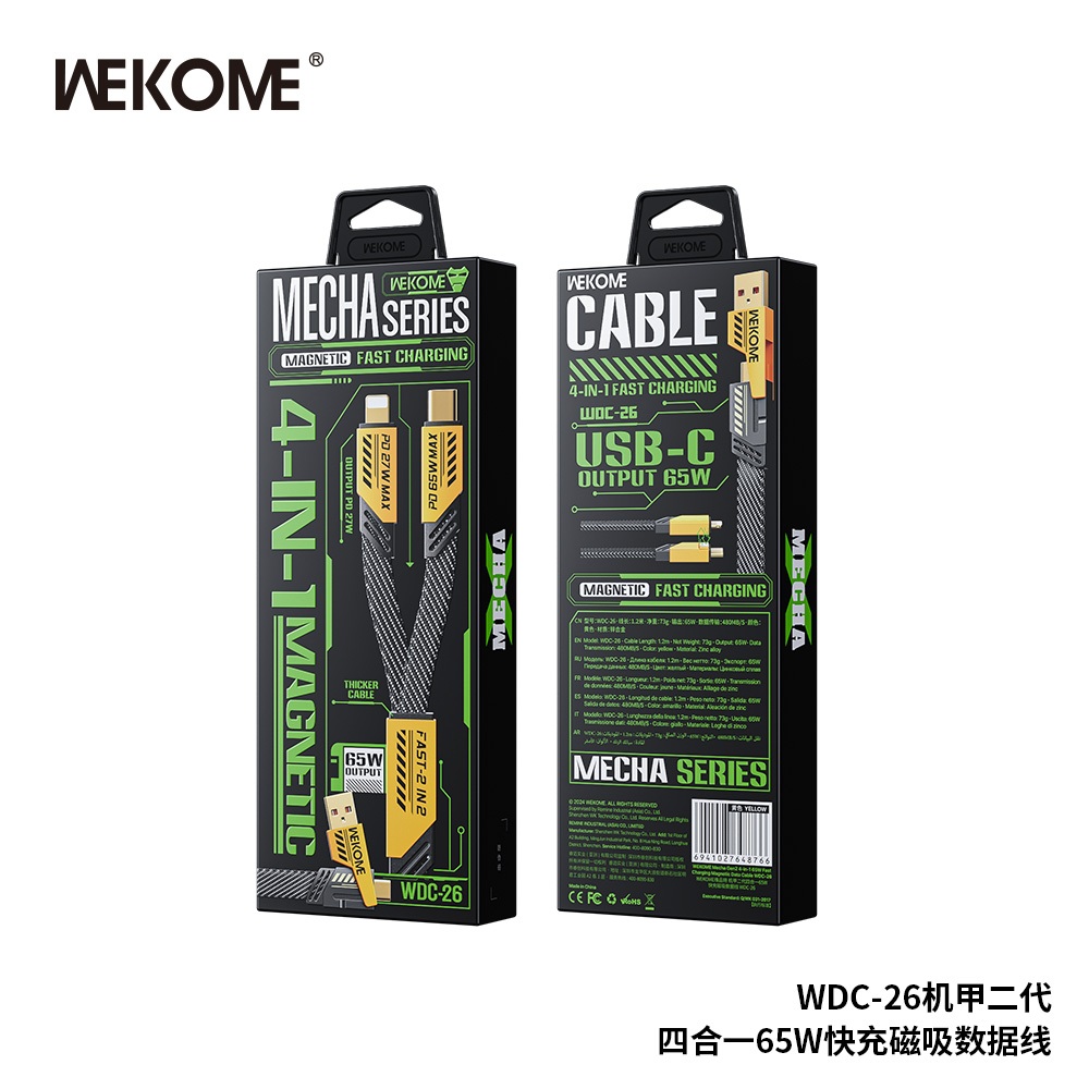 Ảnh Dây cáp sạc nhanh 4in1 wekome WDC-26 - Hàng chính hãng 1