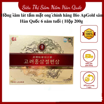 Hồng sâm lát tẩm mật ong chính hãng Bio ApGold sâm Hàn Quốc 6 năm tuổi ( Hộp 200g )
