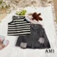 Áo cổ yếm croptop bé gái Áo Ba Lỗ TB431 TN432 - Chân váy jean cho bé gái TB433 TN434