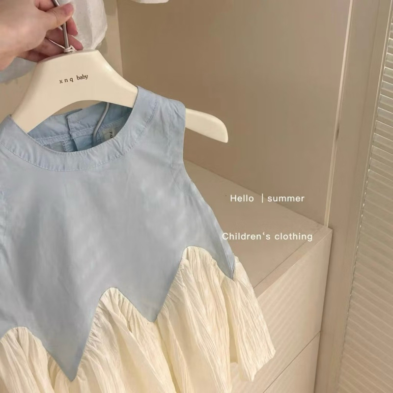 DL41 váy bé gái Diệu Linh Shop kids- Váy thiết kế chất liệu thô nến phối với chất tơ cho bé diện đi chơi đi học 8-38kg
