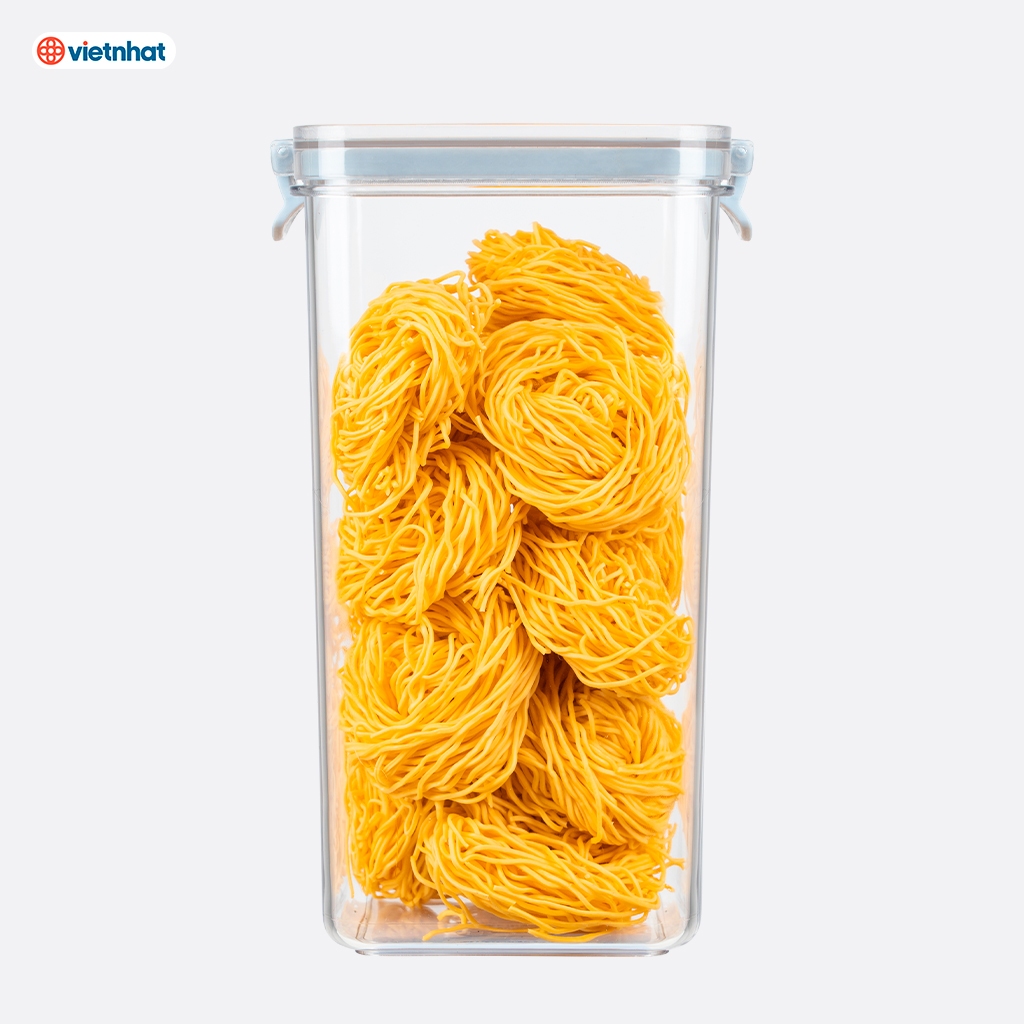 Hộp đựng đồ khô nắp vuông chống ẩm mốc, côn trùng dung tích 750ml/1000ml/1500ml chính hãng Việt Nhật