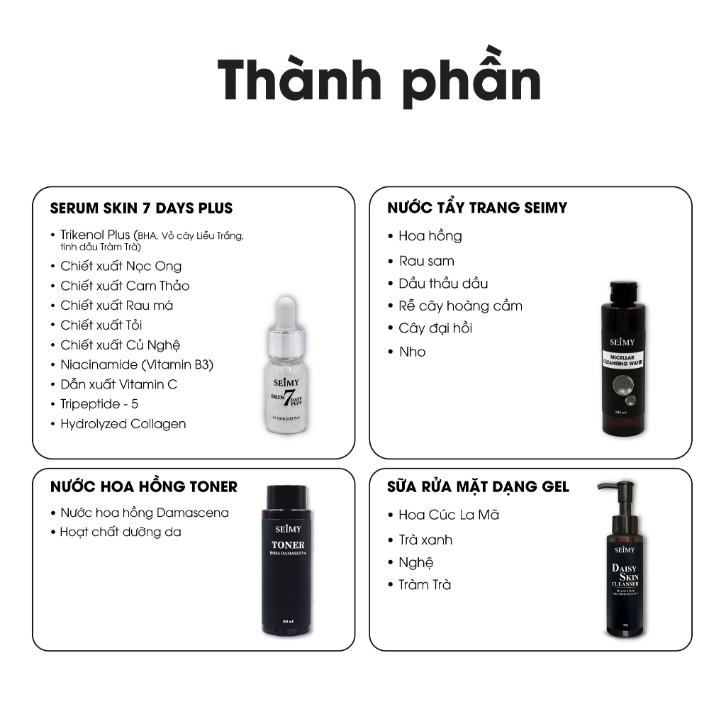Ảnh Combo Chăm Sóc 4 bước Da Dầu, Mụn Seimy 1