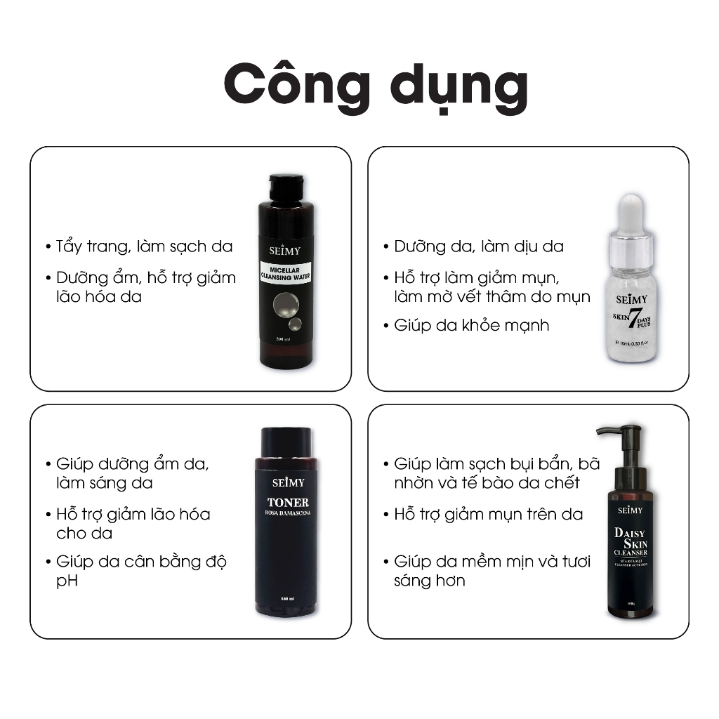 Ảnh Combo Chăm Sóc 4 bước Da Dầu, Mụn Seimy 2