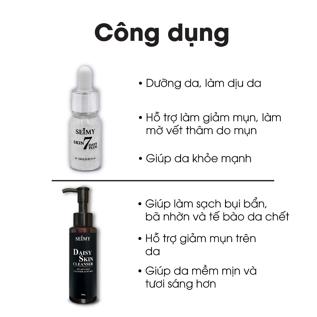 Ảnh Combo Serum Giảm Mụn 10ml và Sữa rửa mặt Seimy 100ml 2
