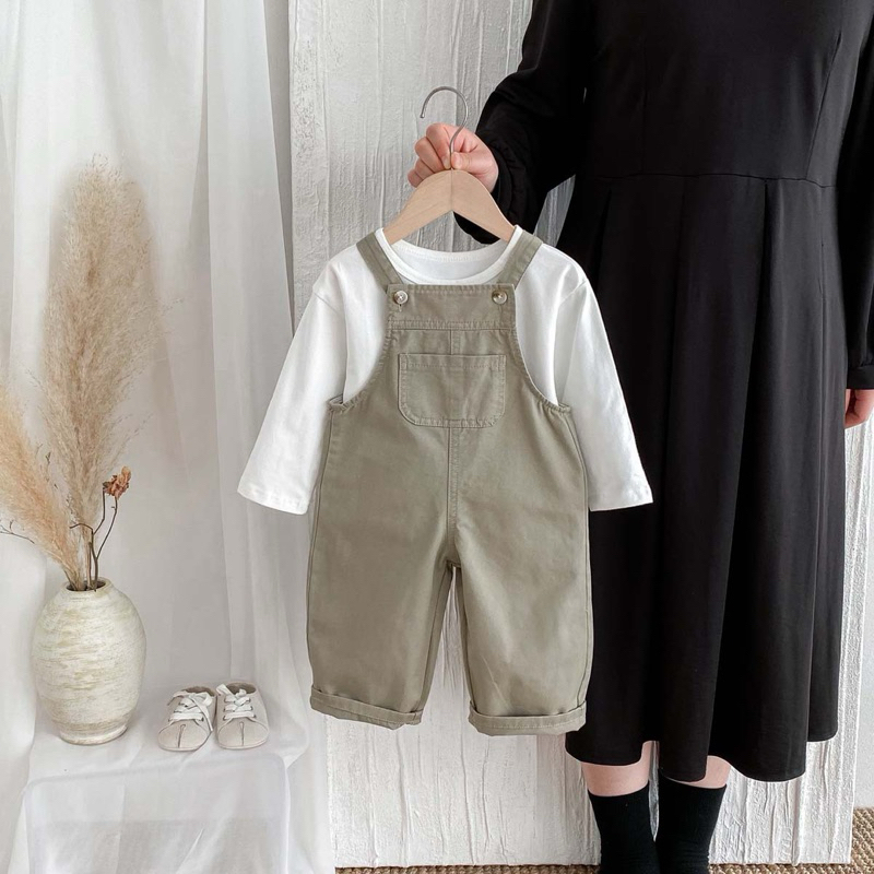(Order) Yếm ống xuông có túi đằng trước phong cách Hàn Quốc dành cho bé trai - bé gái