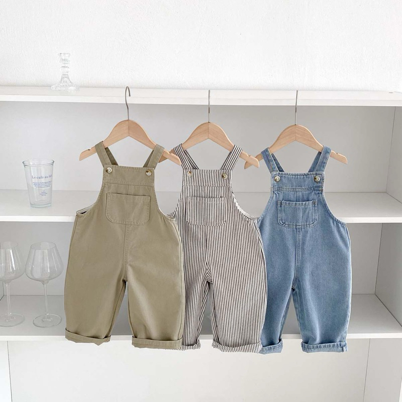 (Order) Yếm ống xuông có túi đằng trước phong cách Hàn Quốc dành cho bé trai - bé gái