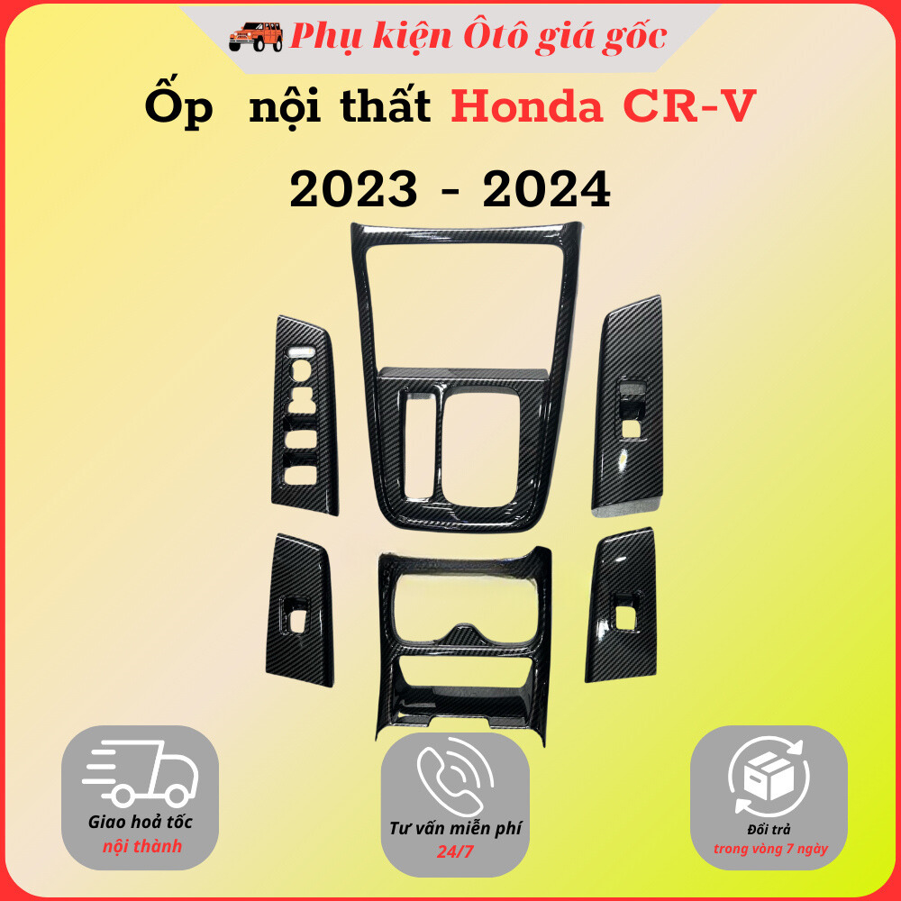 Ốp nội thất xe Honda CRV 2023, 2024 nhựa ABS vân carbon cao cấp, sang trọng, trang trí xe