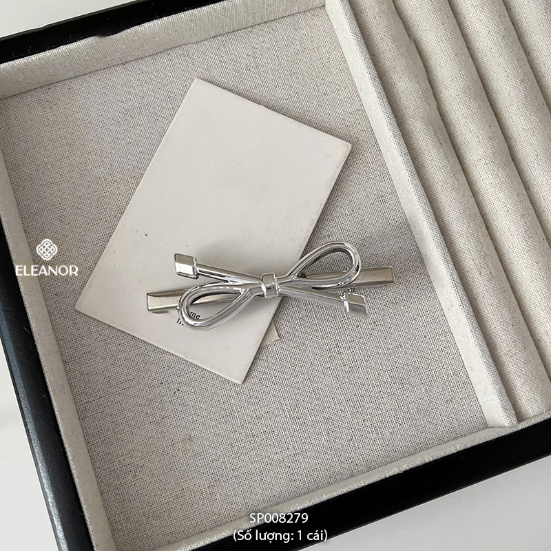 Kẹp tóc nữ Eleanor Accessories thiết kế hình nơ viền trơn kẹp tóc mái phụ kiện tóc 8279