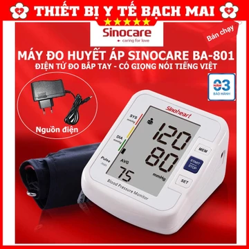 Máy Đo Huyết Áp Điện Tử Bắp Tay Sinoheart BA801 SINOCARE ĐỨC - Có Giọng Nói Tiếng Việt