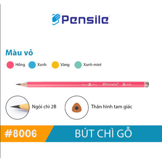MARVY - Bút Chì thân gỗ 2B thân tam giác Pensile MS 8006 -  Marvy Uchida -  phù hợp viết, vẽ học sinh, sinh viên ♥