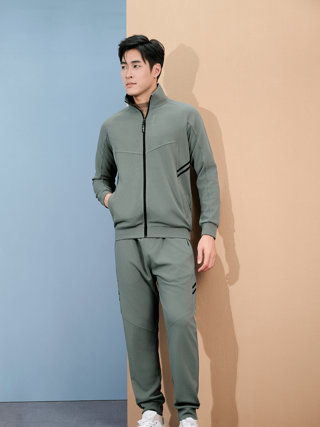 Ảnh Bộ Quần Áo Nỉ Thu Đông Khóa Kéo Laroma Cho Nam | Sọc Đôi - Giữ Ấm - Vải Thơm - Kháng Khuẩn 1
