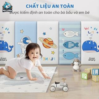 Miếng Xốp Dán Tường Chống Va Đập Cho Bé, Tấm Lót Dán Tường 3D Hình Hoạt Hình Ngộ Nghĩnh Set 6 Tấm