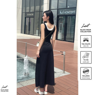 Set váy ba lỗ cổ vuông kèm áo trắng LUST chất liệu dày dặn O72