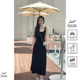 Set váy ba lỗ cổ vuông kèm áo trắng LUST chất liệu dày dặn O72