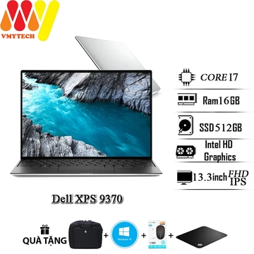 Laptop Dell XPS 9370 dành cho văn phòng, Core i7-8650U, Ram 16GB, ổ cứng SSD 512GB,màn hình 13.3inch Full HD IPS cực nét
