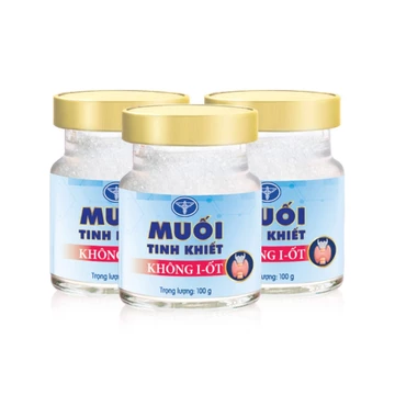 Combo 3 lọ muối tinh khiết không I-ốt (Muối tách I-ốt cho chế độ ăn kiêng I-ốt)