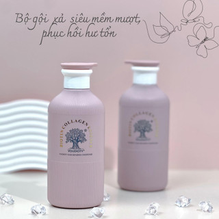 Cặp Dầu Gội Xả Hương Nước Hoa, Phục Hồi, Mềm Mượt Tóc Biotin Collagen Essence Hồng 500ml