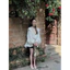 Áo Thô Đũi Dáng Babydoll Pha Ren Tay Dài Tiểu Thư Form Dấu Quần