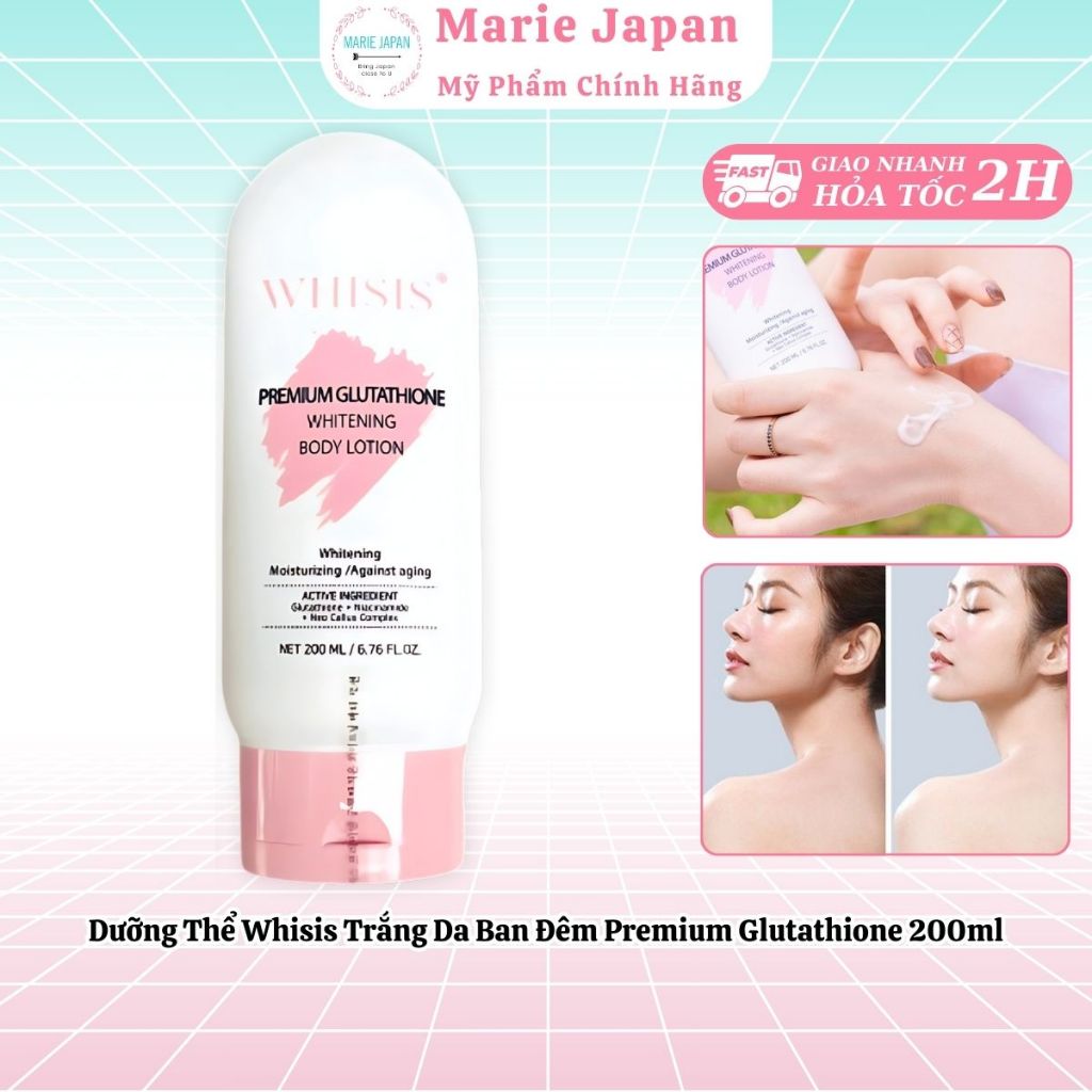 Dng Th Whisis Trng Da Ban m Premium Glutathione Whitening Body Lotion  200ml | Shopee Vit Nam