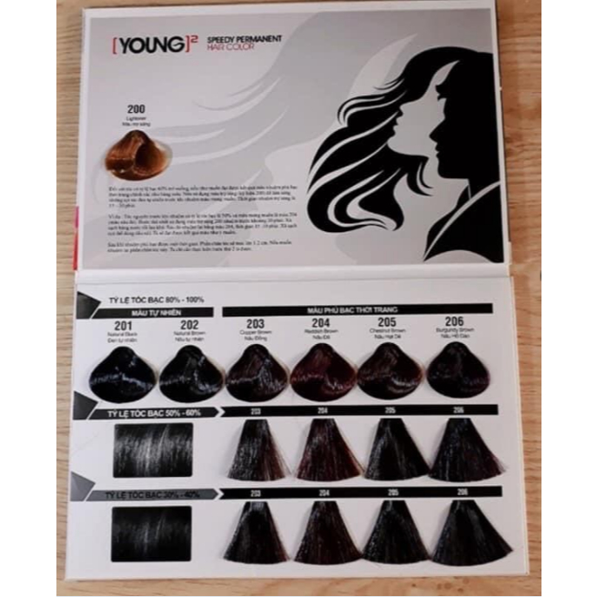 Young Speedy Permanent Hair Color - Thuốc nhuộm tóc phủ bạc tỷ lệ tóc bạc 50-60% (60ml) (Đã bao gồm trợ nhuộm)