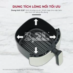 Nồi chiên không dầu 3.2L Nhập Khẩu Fujihome tự ngắt, Nồi chiên mini ko dầu cơ tự ngắt 3.2 lít chống dính cao cấp — ảnh 5