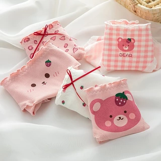 Combo 10 Quần Lót Nữ Cotton Họa Tiết Gấu Hồng Đáng Yêu, Đáy Lót Thông Thoáng (QUẦN GẤU HỒNG)