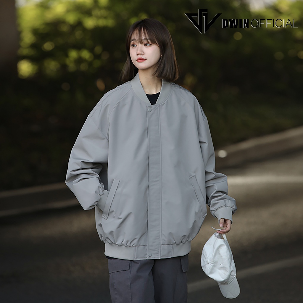Ảnh Áo khoác gió nam nữ DWIN local brand bomber vải dù 2 lớp unisex form oversize chống nước không nhăn 4