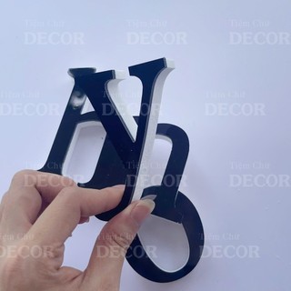 Chữ Nổi Đen Gương in thường T2 cao 5-10cm (tuỳ chữhợp với in hoa 10cm) dày 15mm trang trí nhà cửa, biển quảng cáo, decor