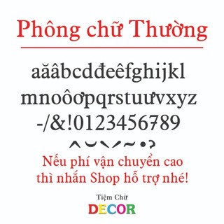 Chữ Nổi Đen Gương in thường T2 cao 5-10cm (tuỳ chữhợp với in hoa 10cm) dày 15mm trang trí nhà cửa, biển quảng cáo, decor