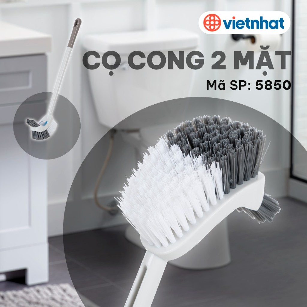 Cọ cong 2 mặt 5850, Cọ toilet, Cọ vệ sinh bồn cầu, vệ sinh phòng tắm Cọ Việt Nhật cao cấp GD Việt Nhật