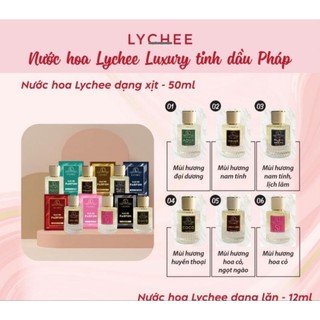 Nước hoa LyChee Luxury Tinh Dầu Pháp 50ml . Lưu hương trên 8h .Có 6 Hương khách Lựa Chọn
