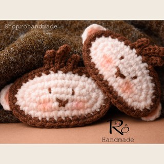 Kẹp tóc khỉ con đáng yêu cho nữ và bé gái 6cm bằng len |Đồ cặp tóc mái dễ thương |Shop Rô Handmade
