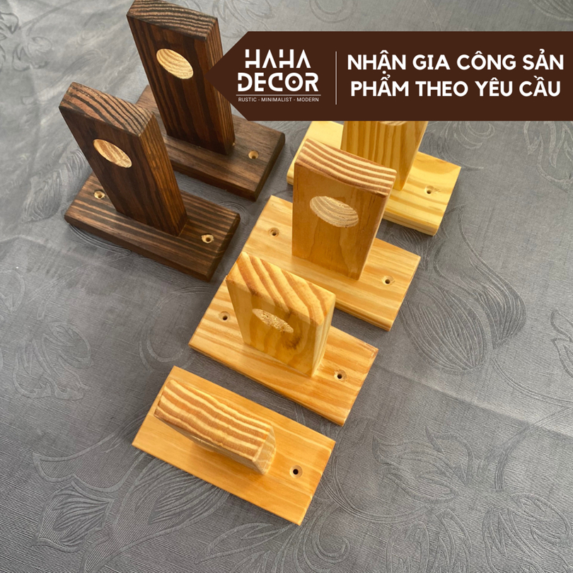 Bộ chốt gỗ treo rèm gỗ thông mỹ, pát treo sào, Phụ kiện treo rèm ...