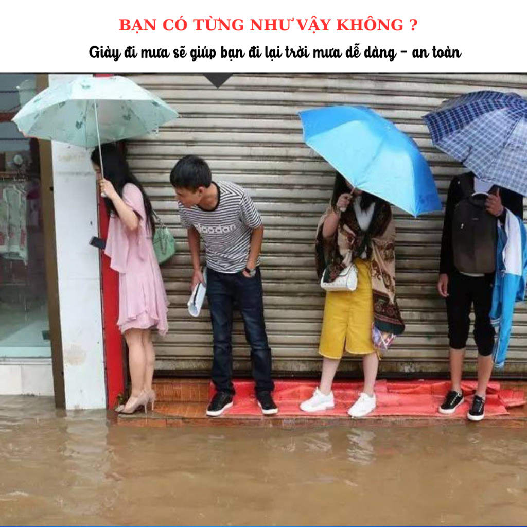 Giày đi mưa nam nữ cổ lỡ eva chống nước, chống trơn trượt. Bọc giày đi mưa chống ướt giày (có khóa) | BigBuy360 - bigbuy360.vn