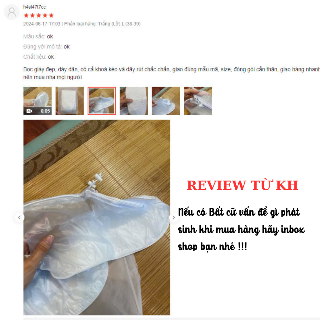 Giày đi mưa nam nữ cổ lỡ eva chống nước, chống trơn trượt. Bọc giày đi mưa chống ướt giày (có khóa) | BigBuy360 - bigbuy360.vn