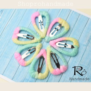 Kẹp tóc hình ngôi sao năm cánh len cute cho bé gái 3cm |Cặp tóc mái bên đẹp |Shop Rô Handmade
